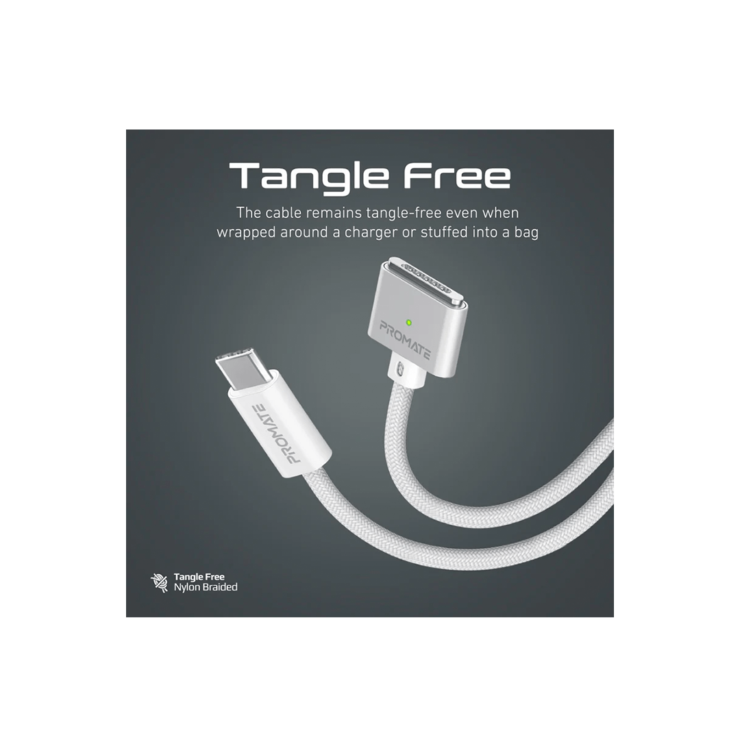 Promate MagCord-140PD High Tensile Strength 140W USB-C to MagSafe 3 Charging Cable for MacBook in Qatar Promate MagCord-140PD High Tensile Strength 140W USB-C to MagSafe 3 Charging Cable for MacBook in Qatar